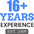 16+ years experience (est. 2009)